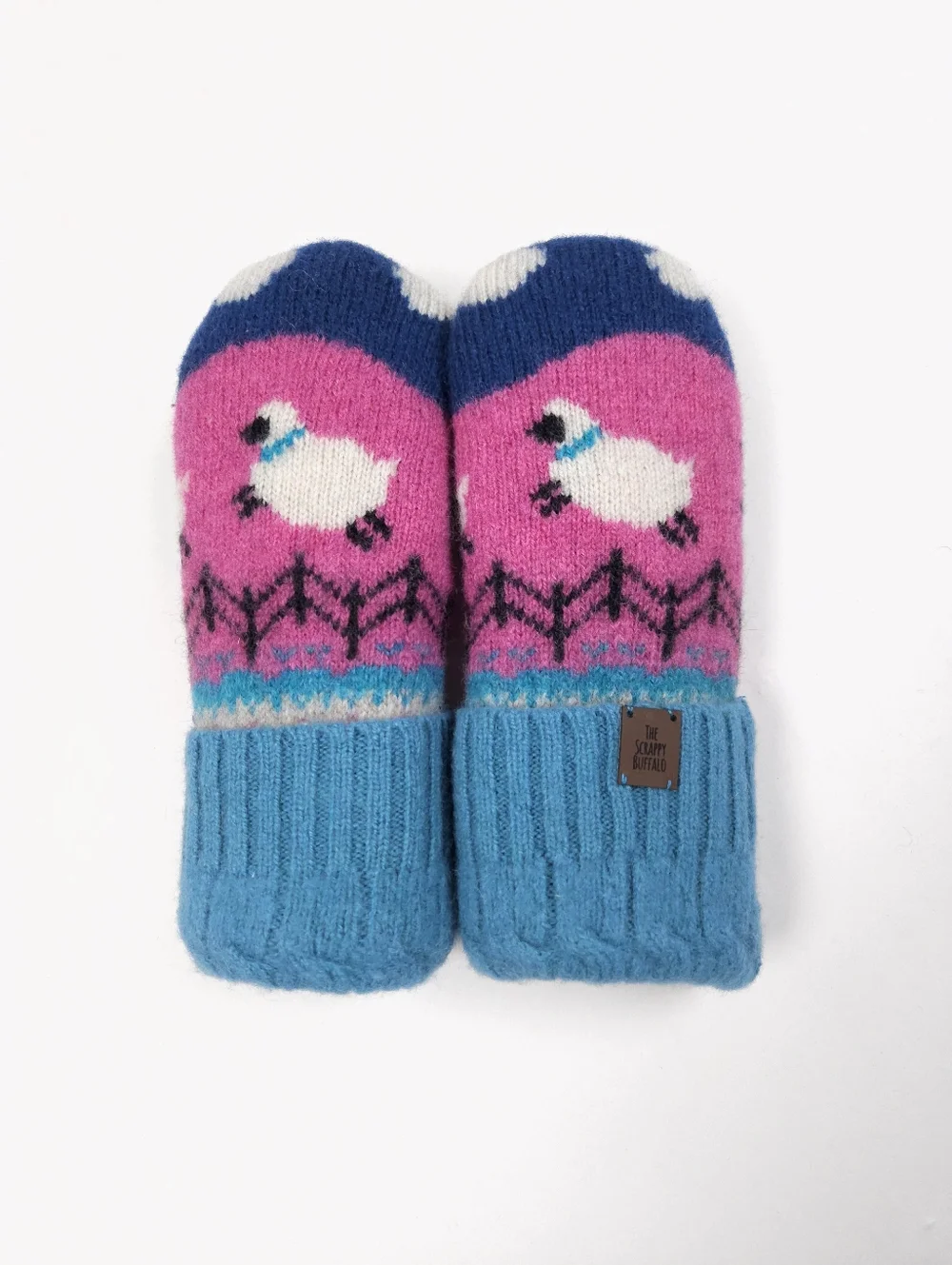 Upcycled Pink Sheep Wool Sweater Mittens: Double Fleece Lined (Adult XS/S)